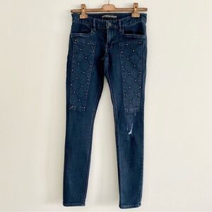 Express Denim Studded Distressed Leggings Size 4